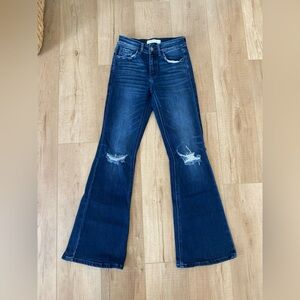 KanCan Dark Blue Distressed Flare Jeans